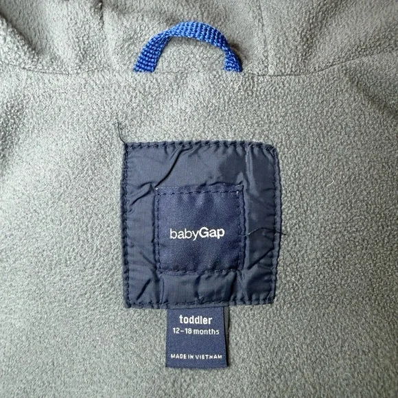 GAP Navy Down Puffer Coat 12-18 months - Picture 3 of 8